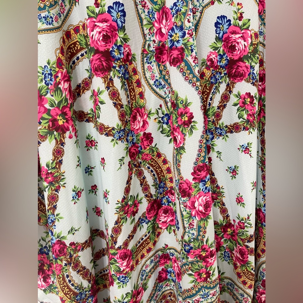 Umgee Floral Multi-Color Flowy Open-Front Kimono … - image 6